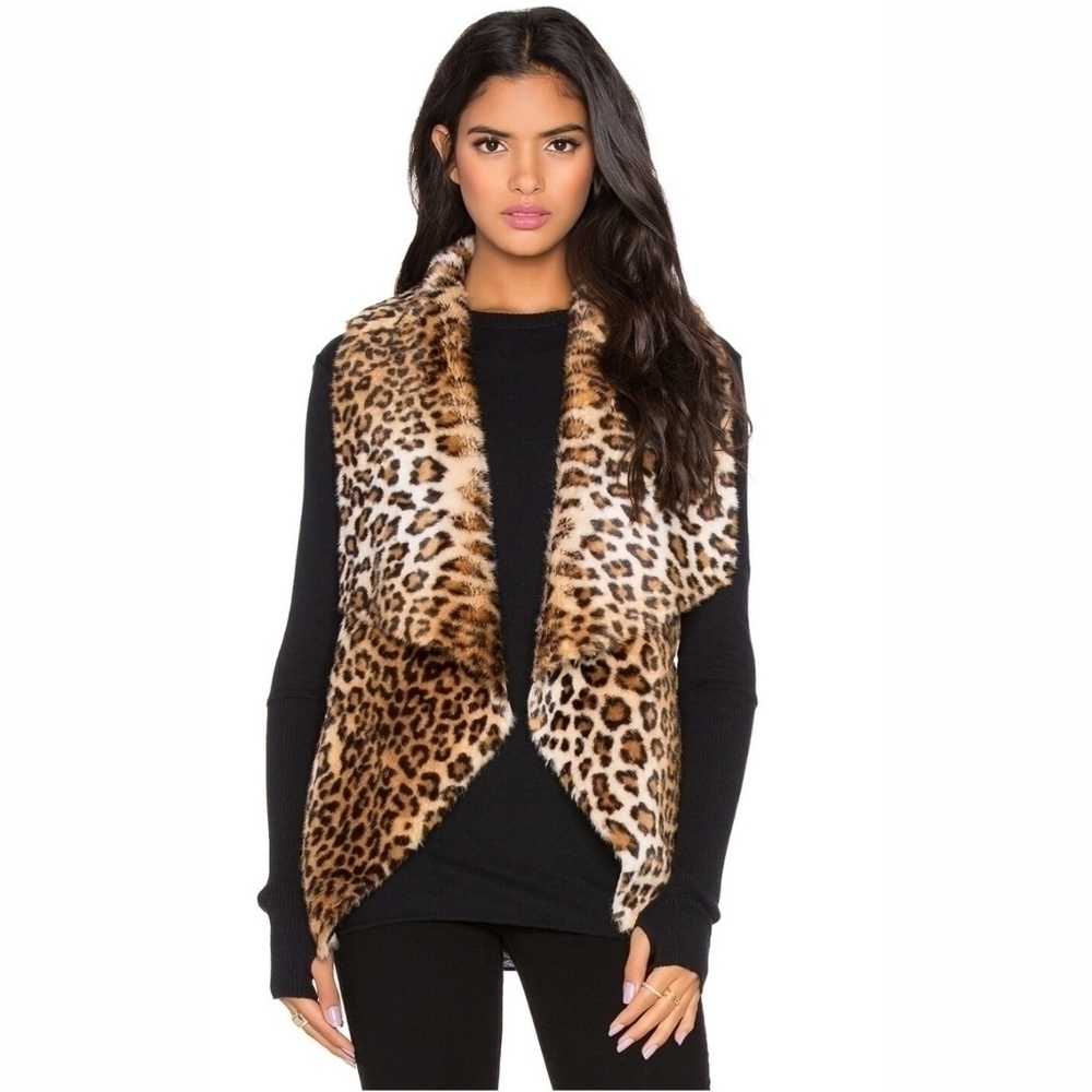 Leopard Print Faux Fur Vest